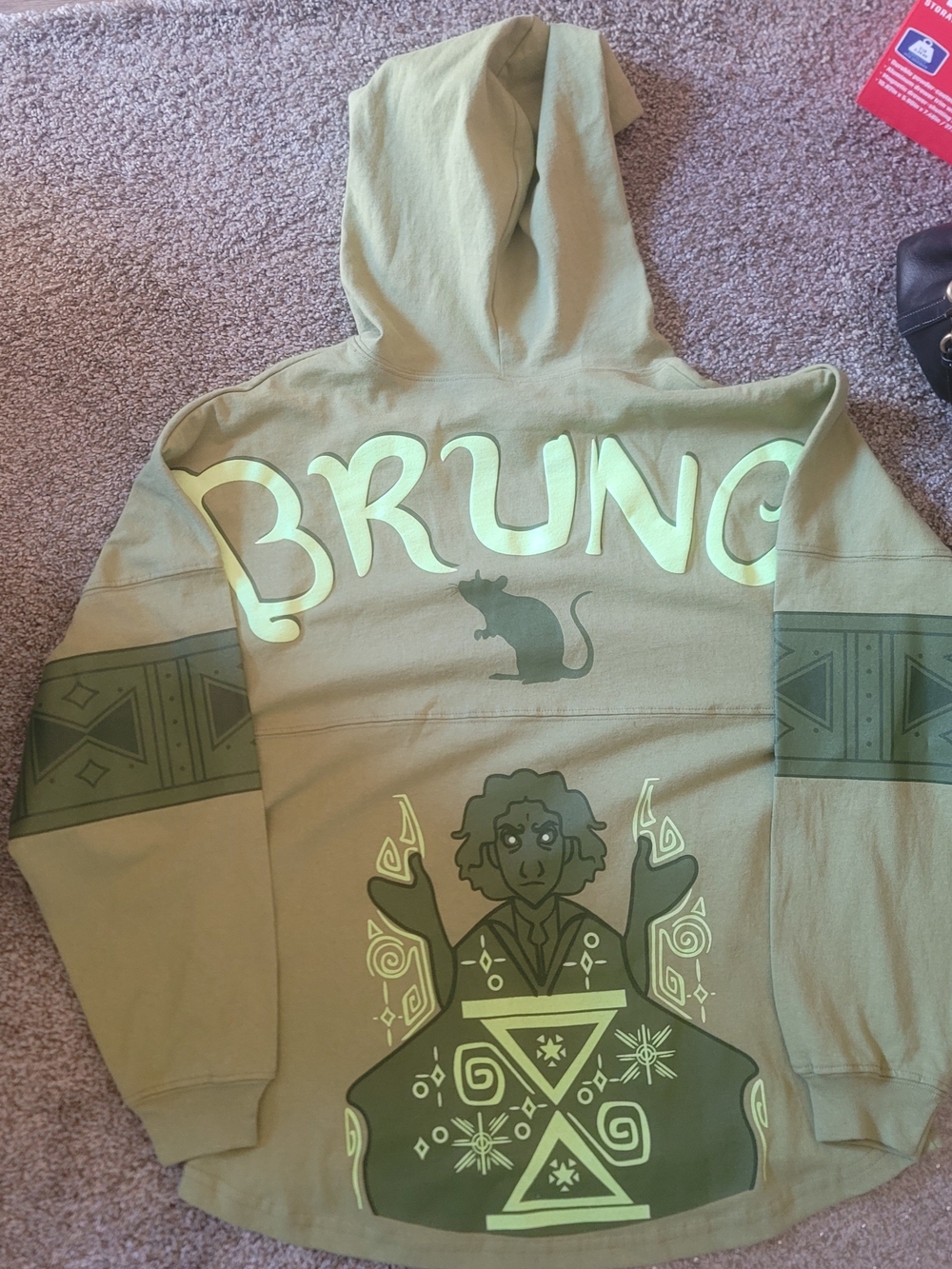 Disney Olive Green Hoodie with White Drawstring Accent